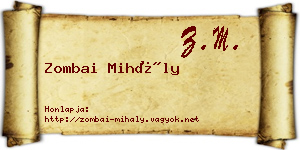 Zombai Mihály névjegykártya